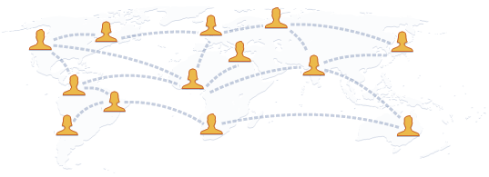 Imagem com várias conexões entre pessoas